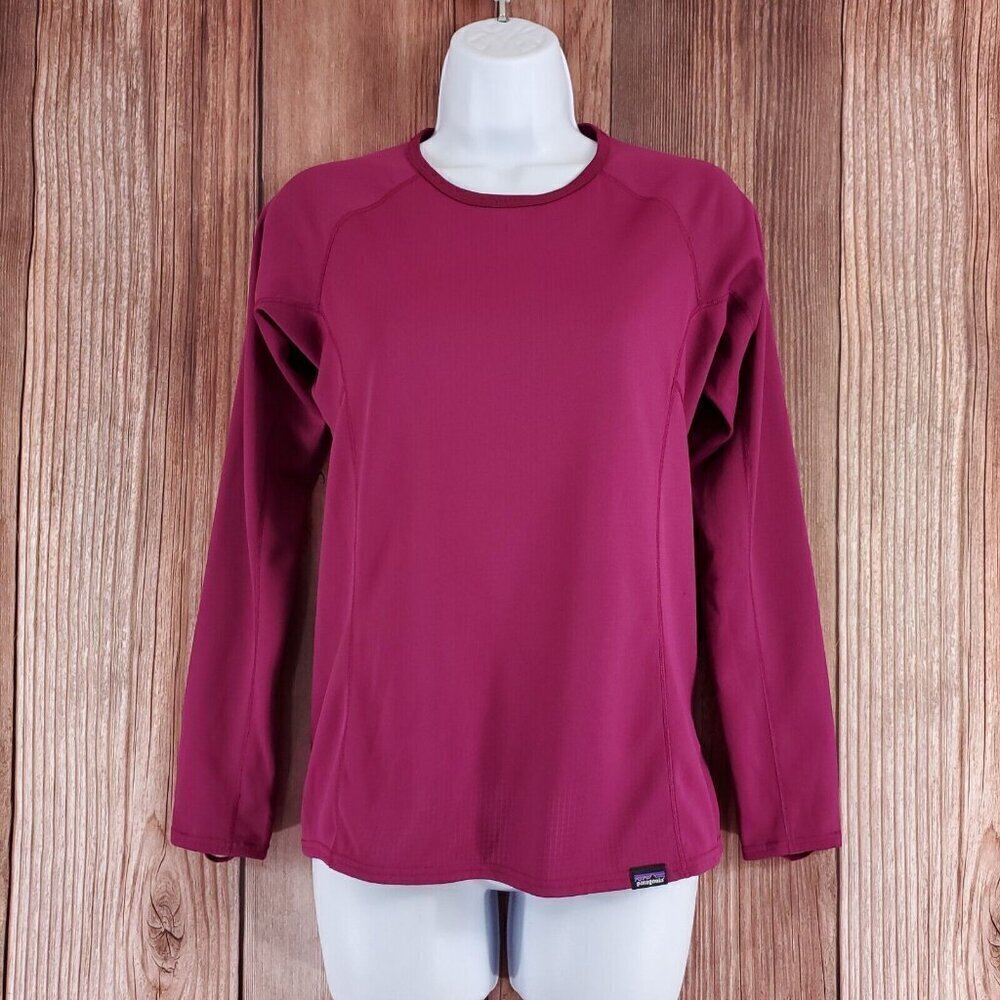 Patagonia Womens Size XS Capilene Midweight Crew Baselayer Polartec Pink Red